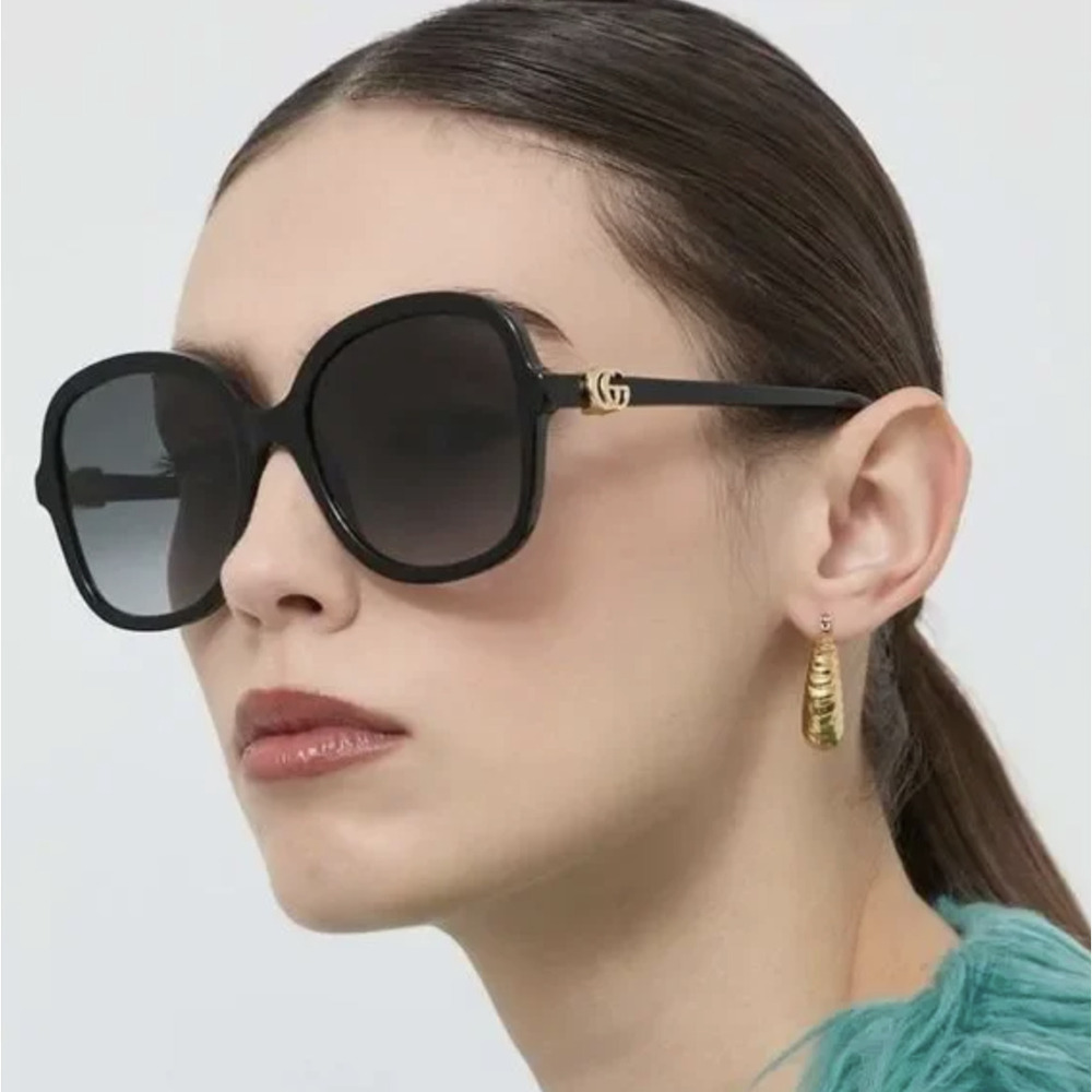 Gucci GG1178S Sunglasses Black Acetate/Metal Butterfly